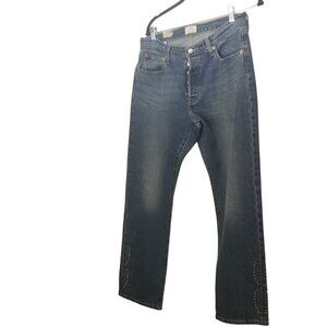NWT Levis's 501 Curve Button Fly Women's Blue Jeans Embellishments Sz 32 X 30